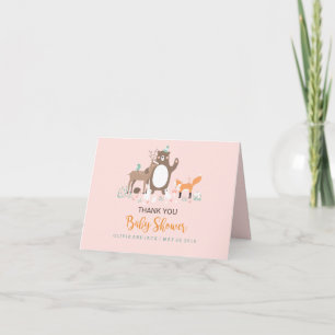 Remerciements Carte de remerciement de Baby Shower Bois Rose Ora