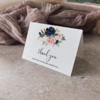 Carte de remerciement de bapteme de mariage floral