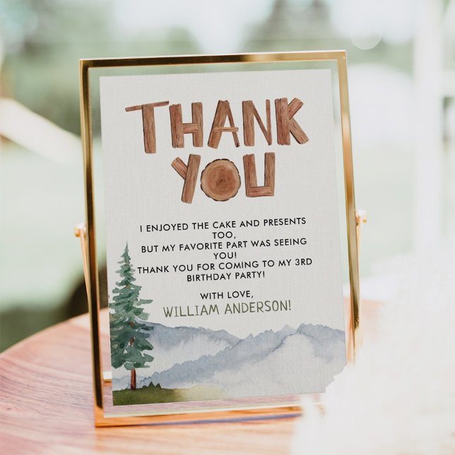 Remerciements Carte de remerciement de bois d'anniversaire (Créateur téléchargé)