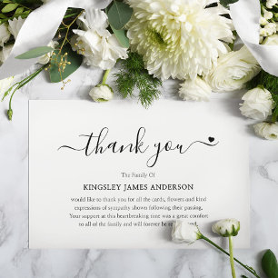 Remerciements Carte de remerciement de condoléances funéraires m