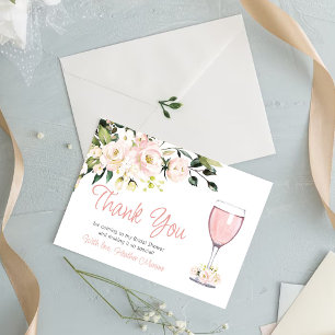 Remerciements Carte de remerciement de douche de mariée Blush Fl