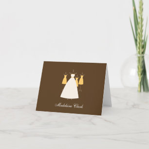 Remerciements Carte de remerciement de douche de mariée en robe 