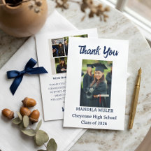 Carte de remerciement de fin d'études en photo ble
