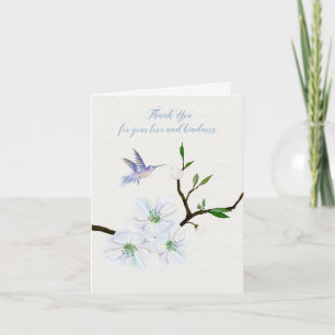 Remerciements Carte de remerciement de Hummingbird Sympathy