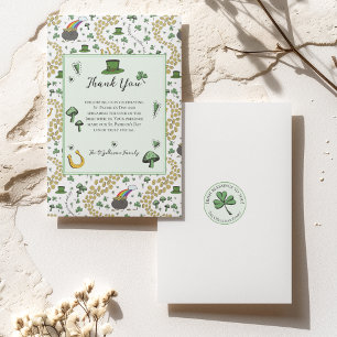Remerciements Carte de remerciement de la Saint-Patrick vert pâl