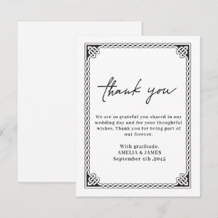Remerciements Carte de remerciement de mariage à cadre celtique