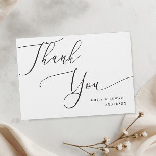 Remerciements Carte de remerciement de mariage à calligraphie él