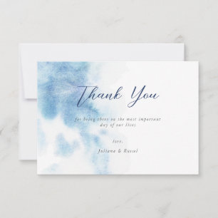 Remerciements Carte de remerciement de mariage à l'aquarelle ble