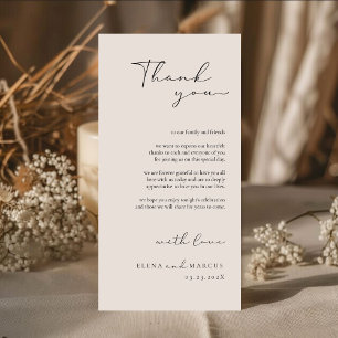Remerciements Carte de remerciement de mariage à monogramme de c