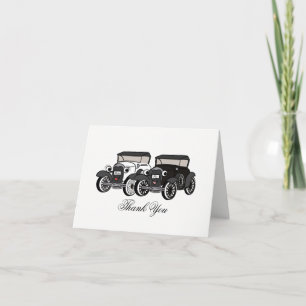 Remerciements Carte de remerciement de mariage à voiture ancienn