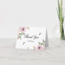Carte de remerciement de mariage aquarelle rustiqu