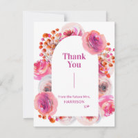Carte de remerciement de mariage avec arche floral