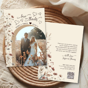 Remerciements Carte de remerciement de mariage avec code QR phot