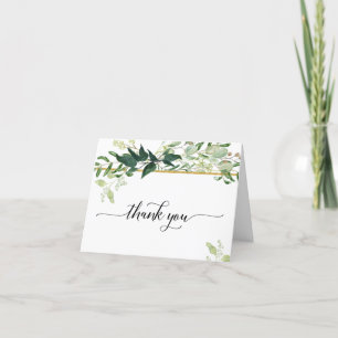 Remerciements Carte de remerciement de mariage avec feuillage d'