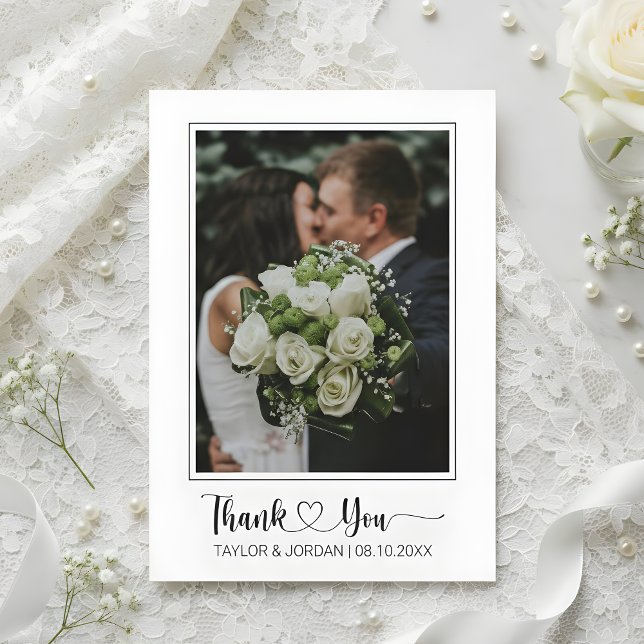 Remerciements Carte de remerciement de mariage avec photo et écr (Créateur téléchargé)