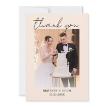 Carte de remerciement de mariage avec photo person