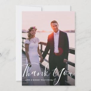 Remerciements carte de remerciement de mariage avec un joli scri