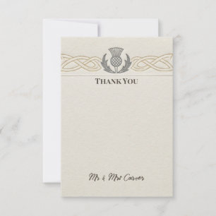 Remerciements Carte de remerciement de mariage Celtic Crest