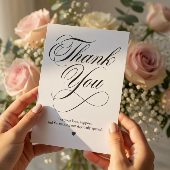 Remerciements Carte de remerciement de mariage écriture élégante (Créateur téléchargé)