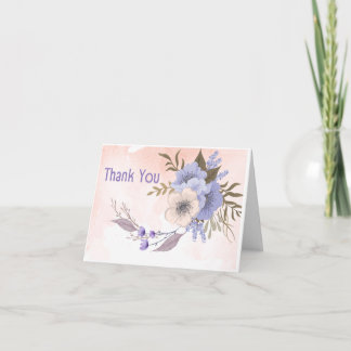 Remerciements Carte de remerciement de mariage élégante à fleurs