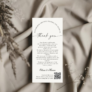 Remerciements Carte de remerciement de mariage élégante avec mon