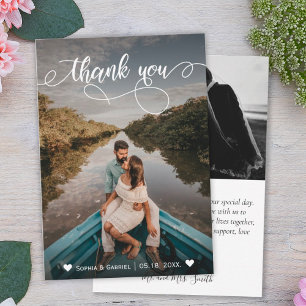 Remerciements Carte de remerciement de mariage élégante avec pho