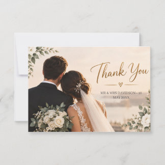 Remerciements Carte de remerciement de mariage en calligraphie é