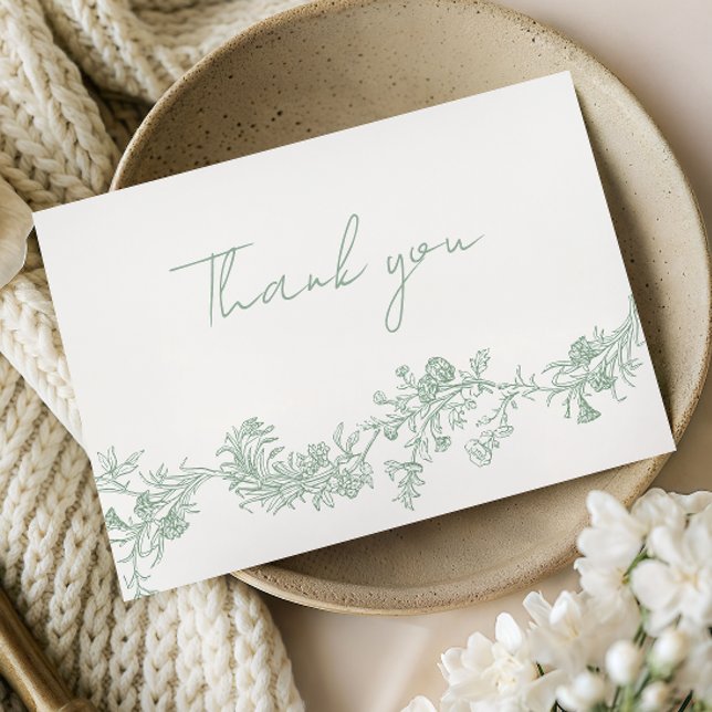 Remerciements Carte de remerciement de mariage floral Vintage Sa (Créateur téléchargé)