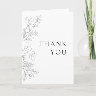 Remerciements Carte de remerciement de mariage florale minimalis