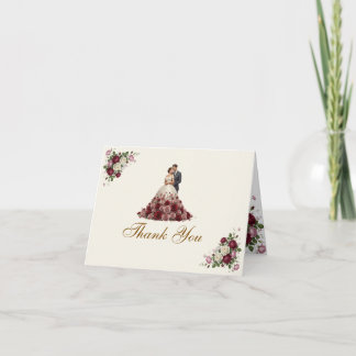 Remerciements Carte de remerciement de mariage florale moderne e