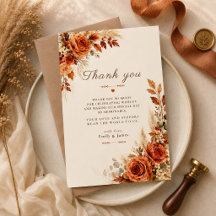 Carte de remerciement de mariage Florales de récol