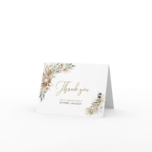 Carte de remerciement de mariage Gold Boho/Bohème