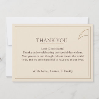 Remerciements Carte de remerciement de mariage minimaliste ivoir