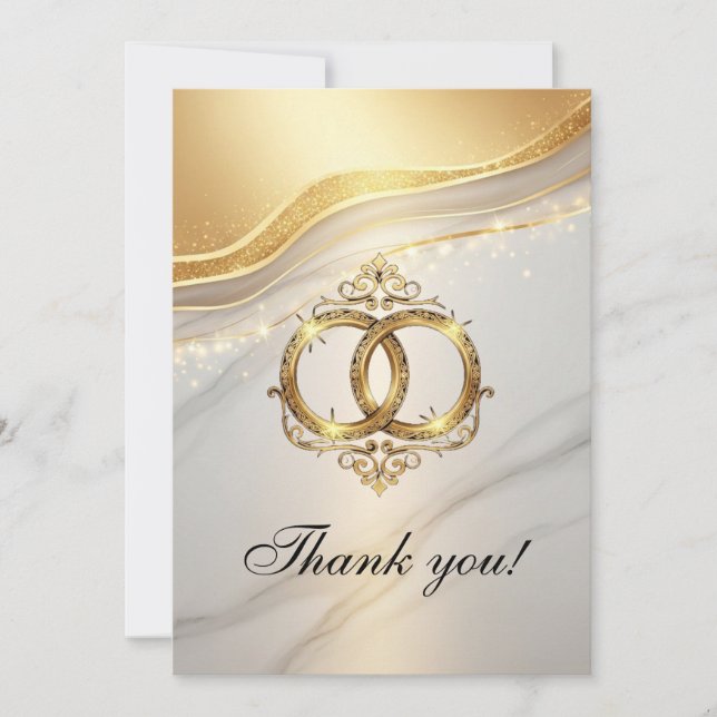 Remerciements Carte de remerciement de mariage moderne (Devant)