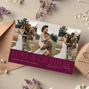 Remerciements Carte de remerciement de mariage multi-photos Cran