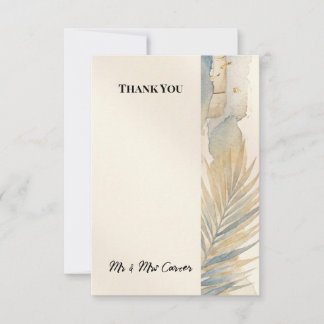 Remerciements Carte de remerciement de mariage neutre Palm Coast