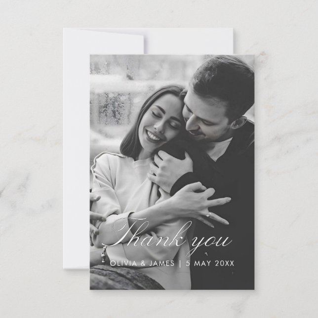 Remerciements Carte de remerciement de mariage personnalisable i (Devant)