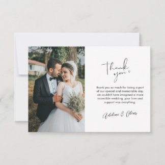 Remerciements Carte de remerciement de mariage personnalisée ave