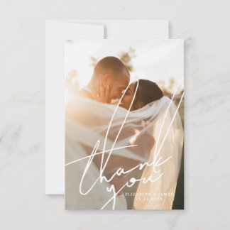 Remerciements Carte de remerciement de mariage photo avec écritu