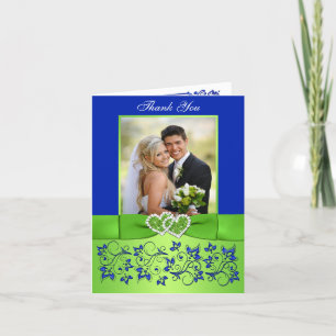 Remerciements Carte de remerciement de mariage photo avec fleurs