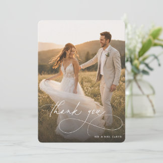 Remerciements Carte de remerciement de mariage photo Simple Chic