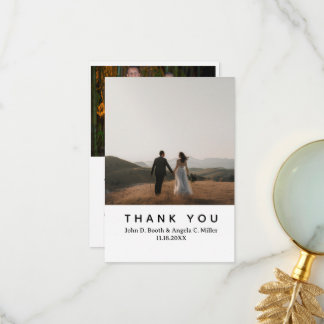 Remerciements Carte de remerciement de mariage photo simple mode