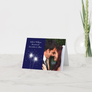 Remerciements Carte de remerciement de mariage Sparkler bleue