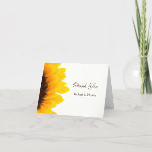Remerciements Carte de remerciement de mariage Tournesol Rustiqu