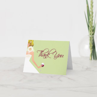 Remerciements Carte de remerciement de mariage vert clair pliée