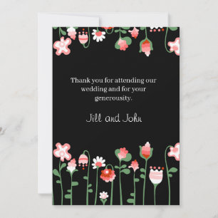Remerciements Carte de remerciement de mariage Wildflower Dark