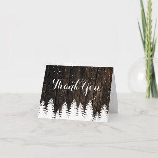 Remerciements Carte de remerciement de mariage Winter Wonderland
