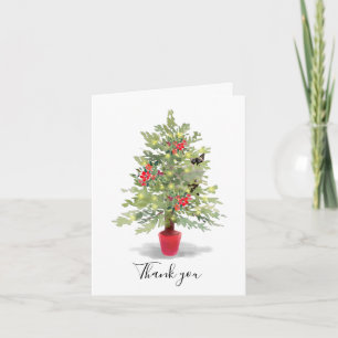 Remerciements Carte de remerciement de Noël du chat