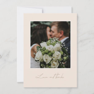Remerciements Carte de remerciement de photo de mariage Pêche et
