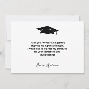 Remerciements Carte de remerciement de remise de diplôme simple